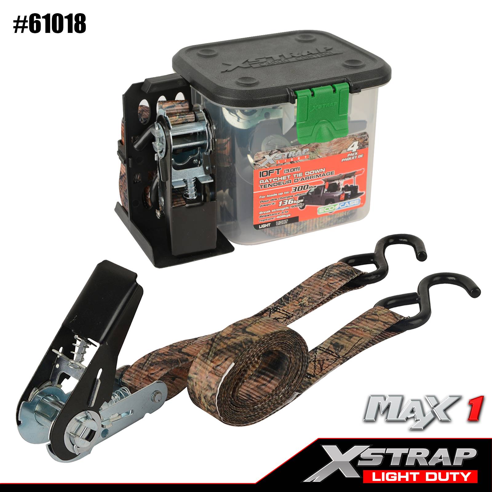 Xstrap 61018 1 اینچ 10 اینچ 4PK تسمه استتار بند بند بند 300 پوندی SWL