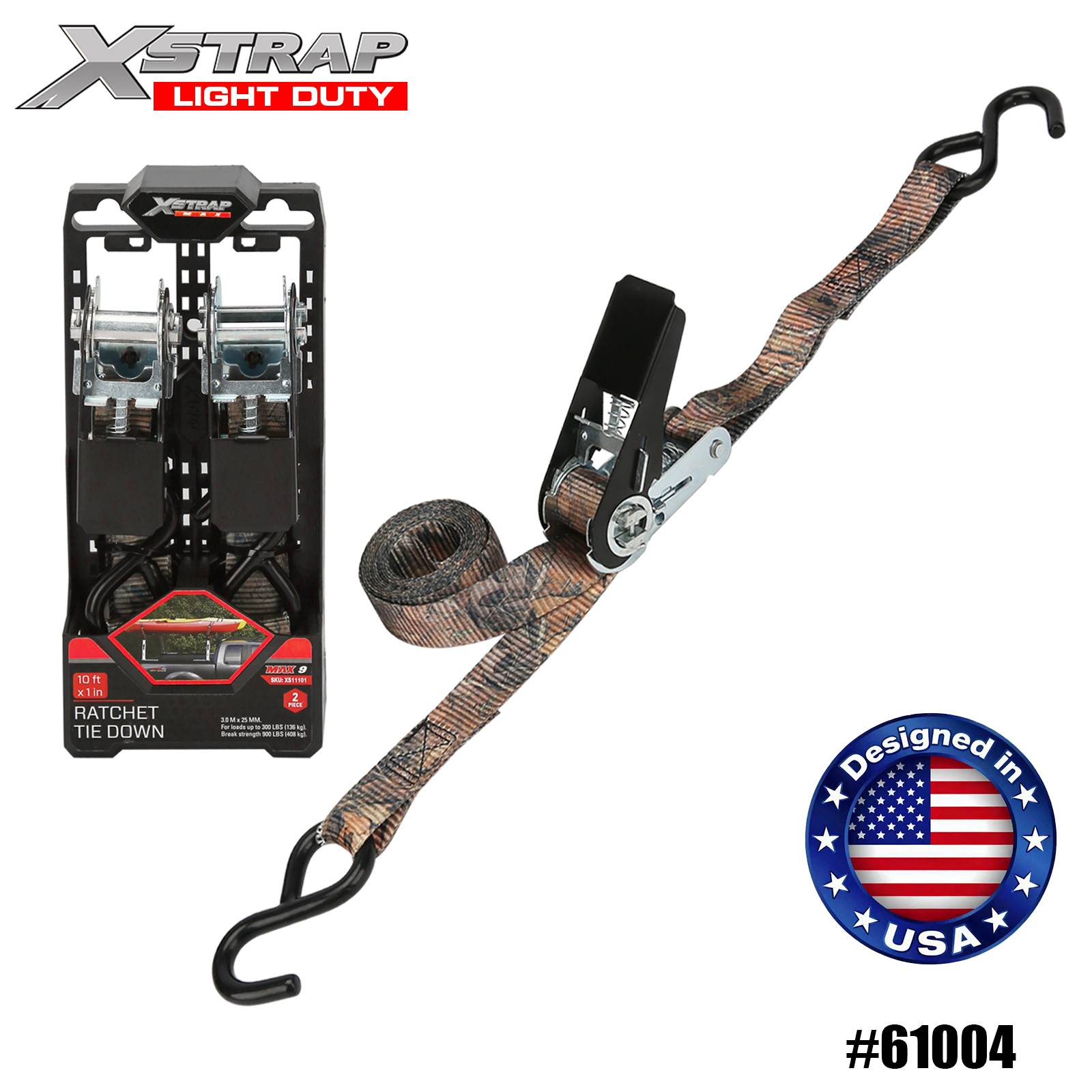 Xstrap 61004 1 اینچ 10 اینچ 2PK تسمه استتار بند بند بند 300 پوندی SWL