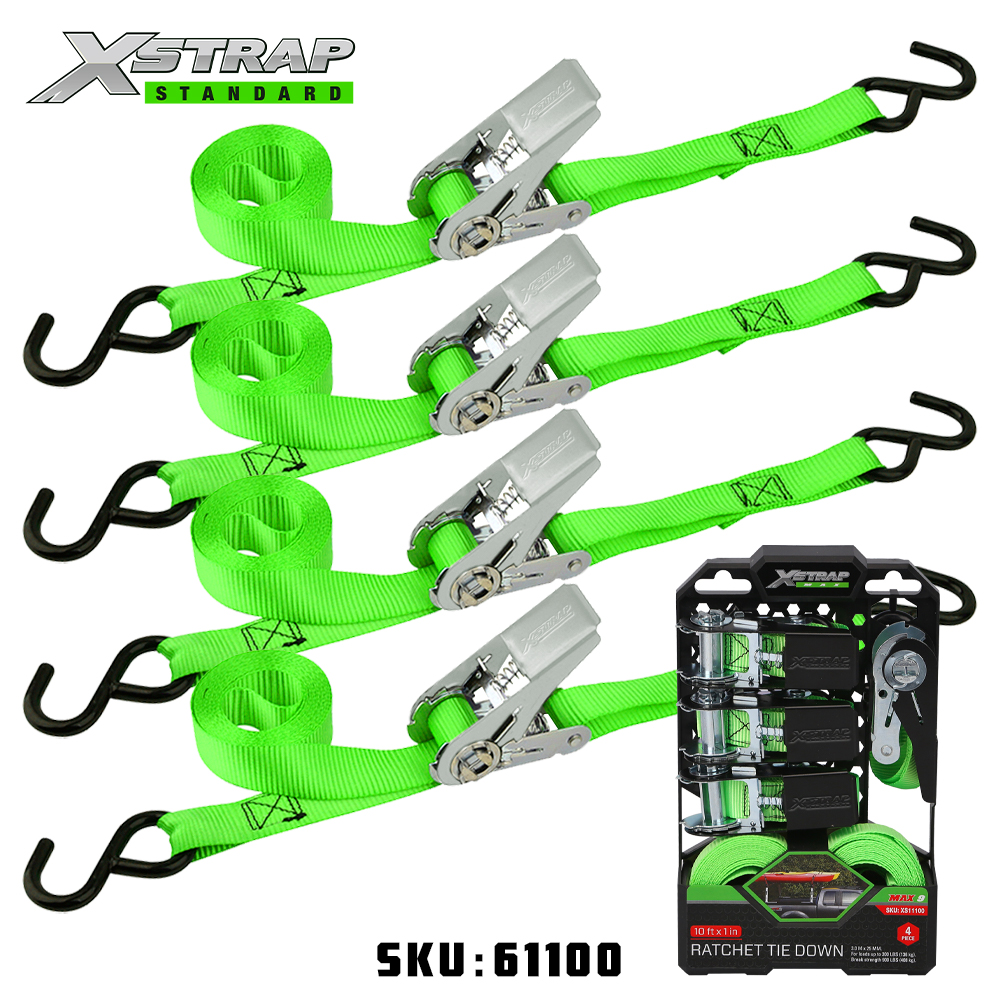 Xstrap 61100 1 اینچی x 15 اینچی 4PK Ratchet Down 500lb SWL