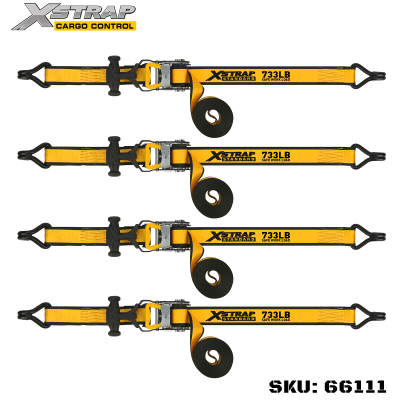 Xstrap 66111 1-1/2 اینچ x 16 اینچ 4PK T Handle Ratchet Down 1100lb SWL