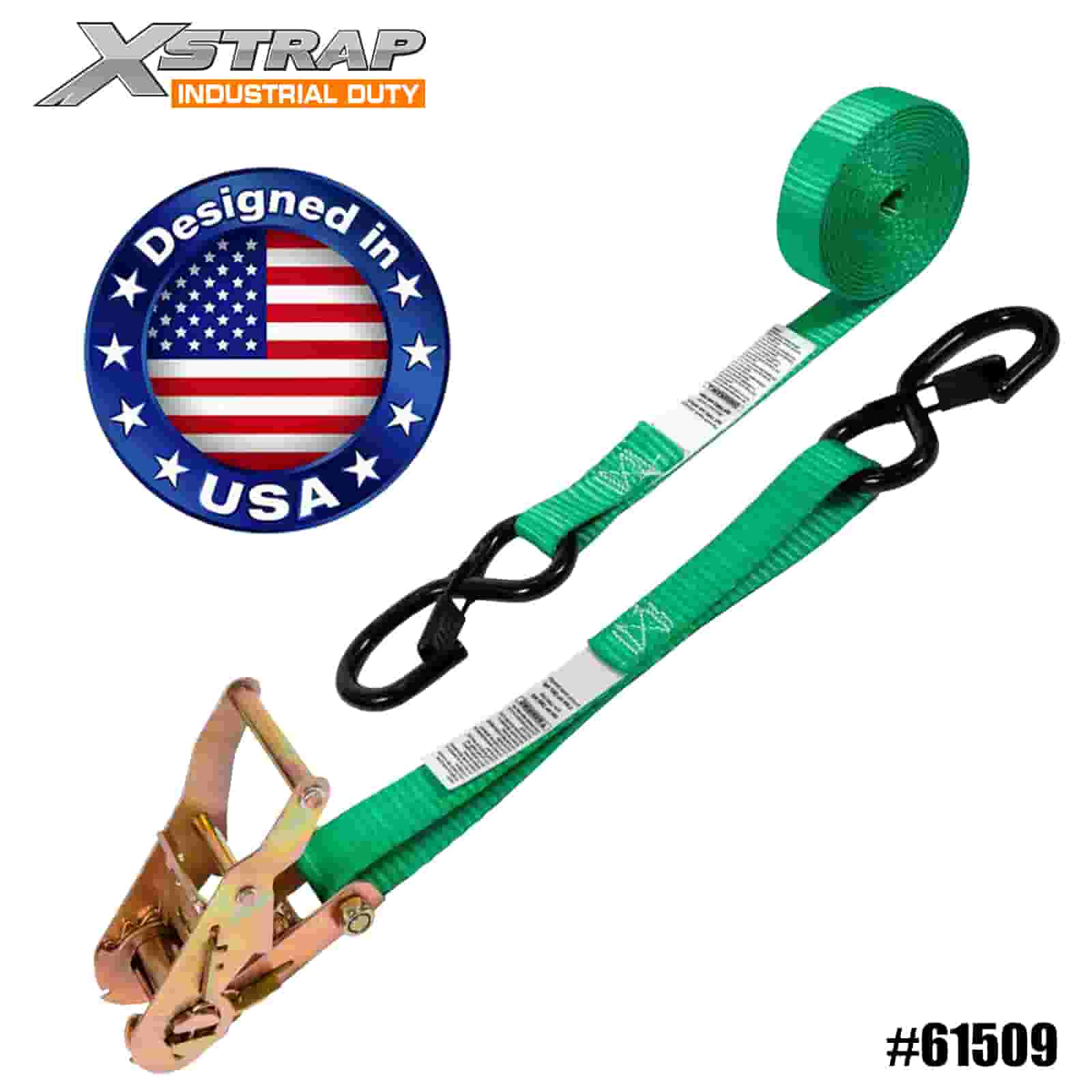 Xstrap 61509 1 اینچ 15 اینچ بند ضامن دار 4PK با قلاب S ایمن 400 پوند SWL