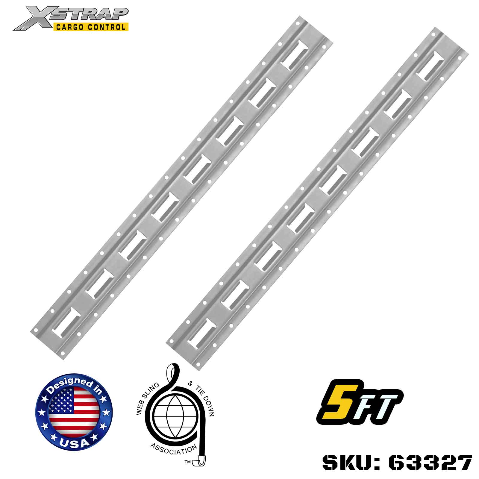 Xstrap 63327 5' Series E Logistic Track ساخته شده با فولاد درجه 12 درجه بالا 6000LBS