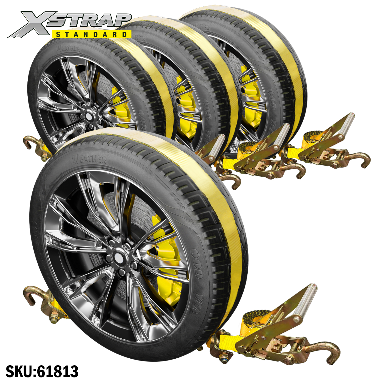 Xstrap 61813 2 اینچ x 10 اینچ 4PK Auto Hauler تسمه 2200 پوندی SWL