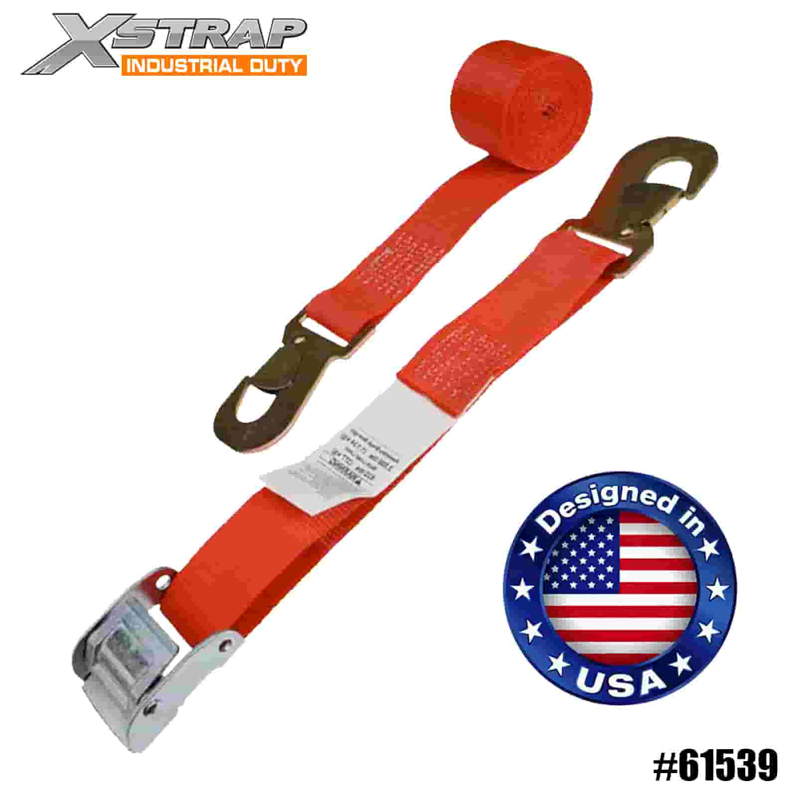 Xstrap 61539 2 اینچی x 8 اینچ بند سگک بادامک موتور سیکلت با قلاب 400 پوندی SWL