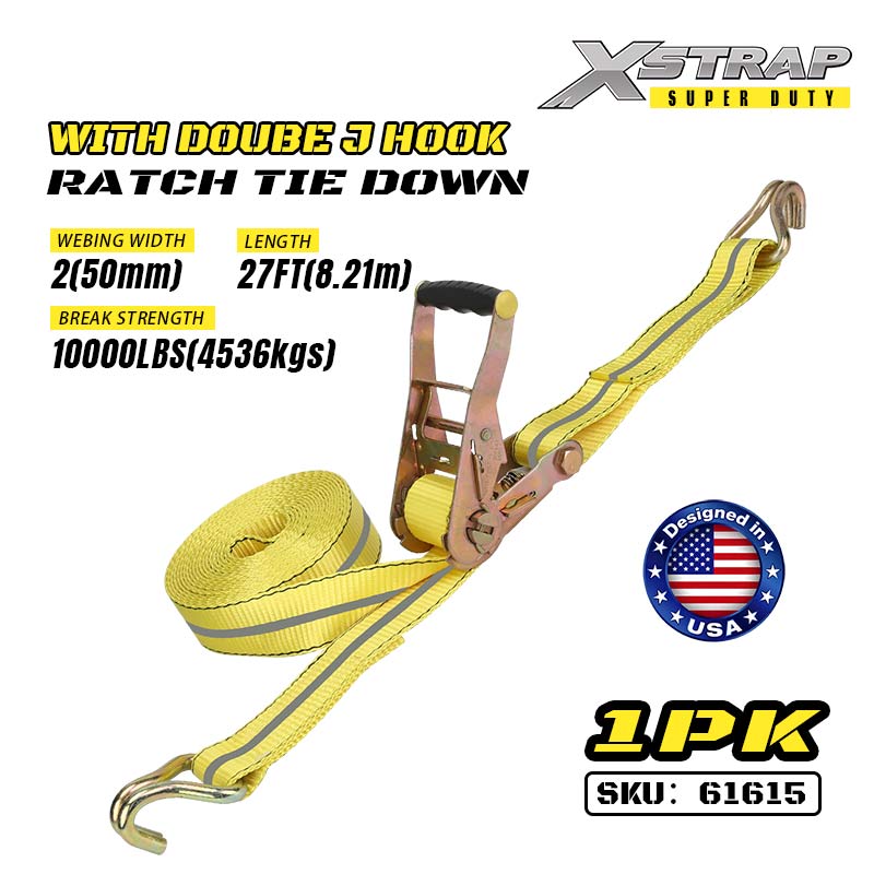 Xstrap 61615 2 اینچی x 27 اینچی با قلاب دوبل J Hooks 3333 پوندی SWL