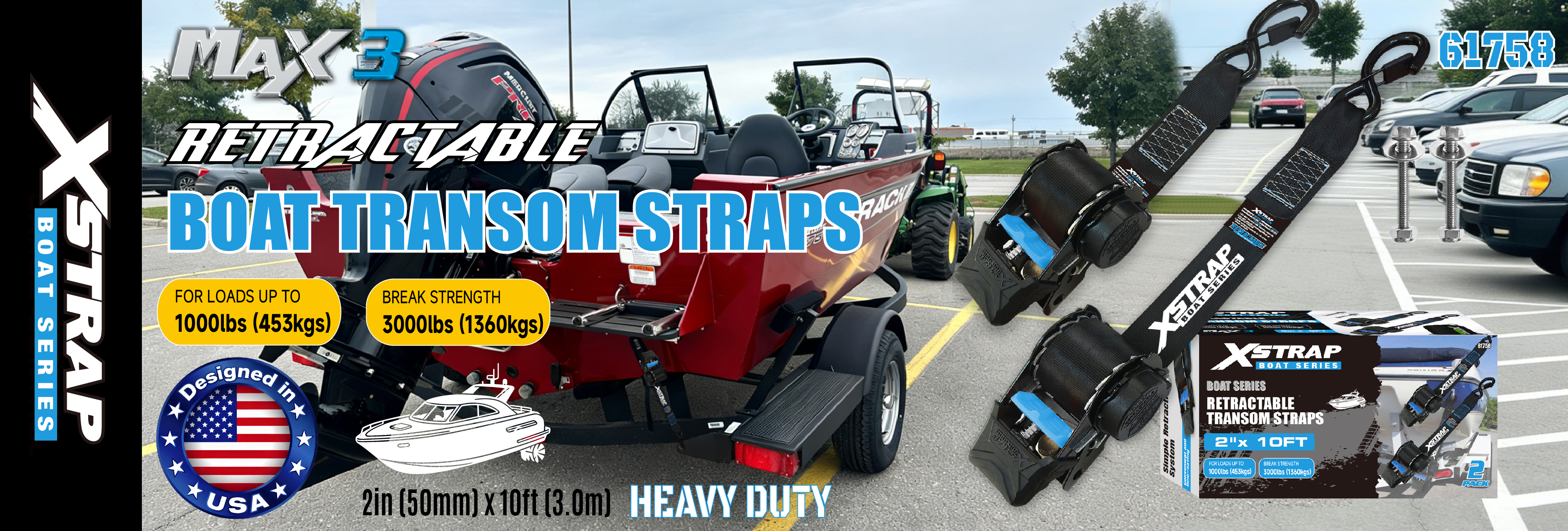 Xstrap 61758 تسمه های ترانزیت جمع شونده با قلاب های امنیتی 1000 لیتر SWL