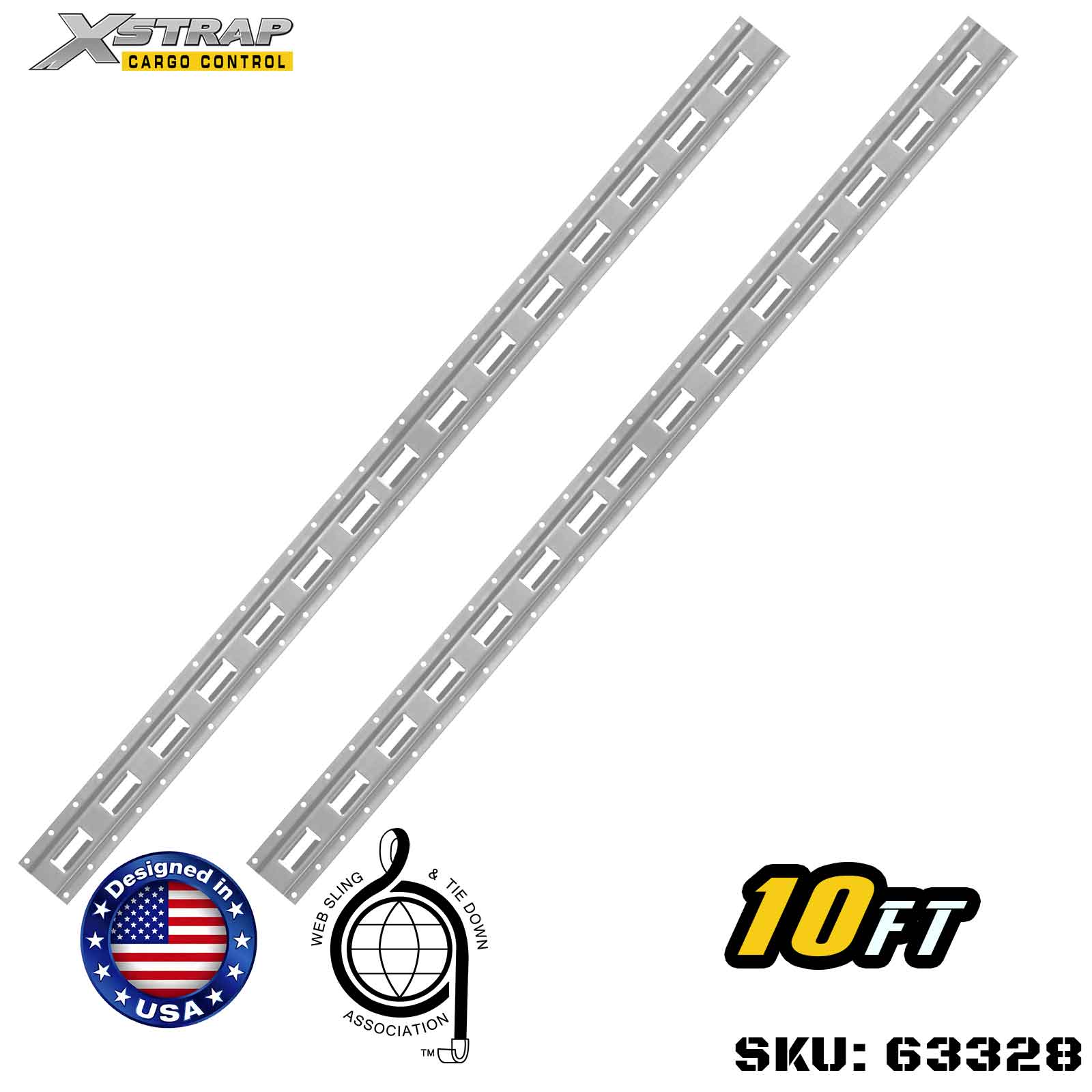Xstrap 63328 10' Series E Logistic Track ساخته شده با فولاد درجه 12 درجه بالا 6000LBS