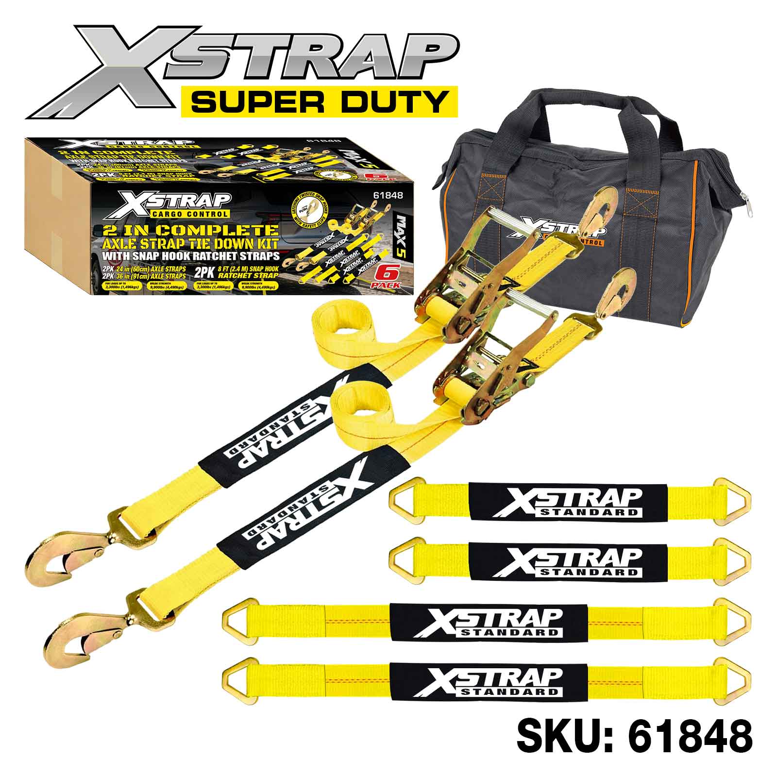 Xstrap 61848 6PK 2 Inch Complete Alex Strap Tie Down Kit 3300 پوندی SWL
