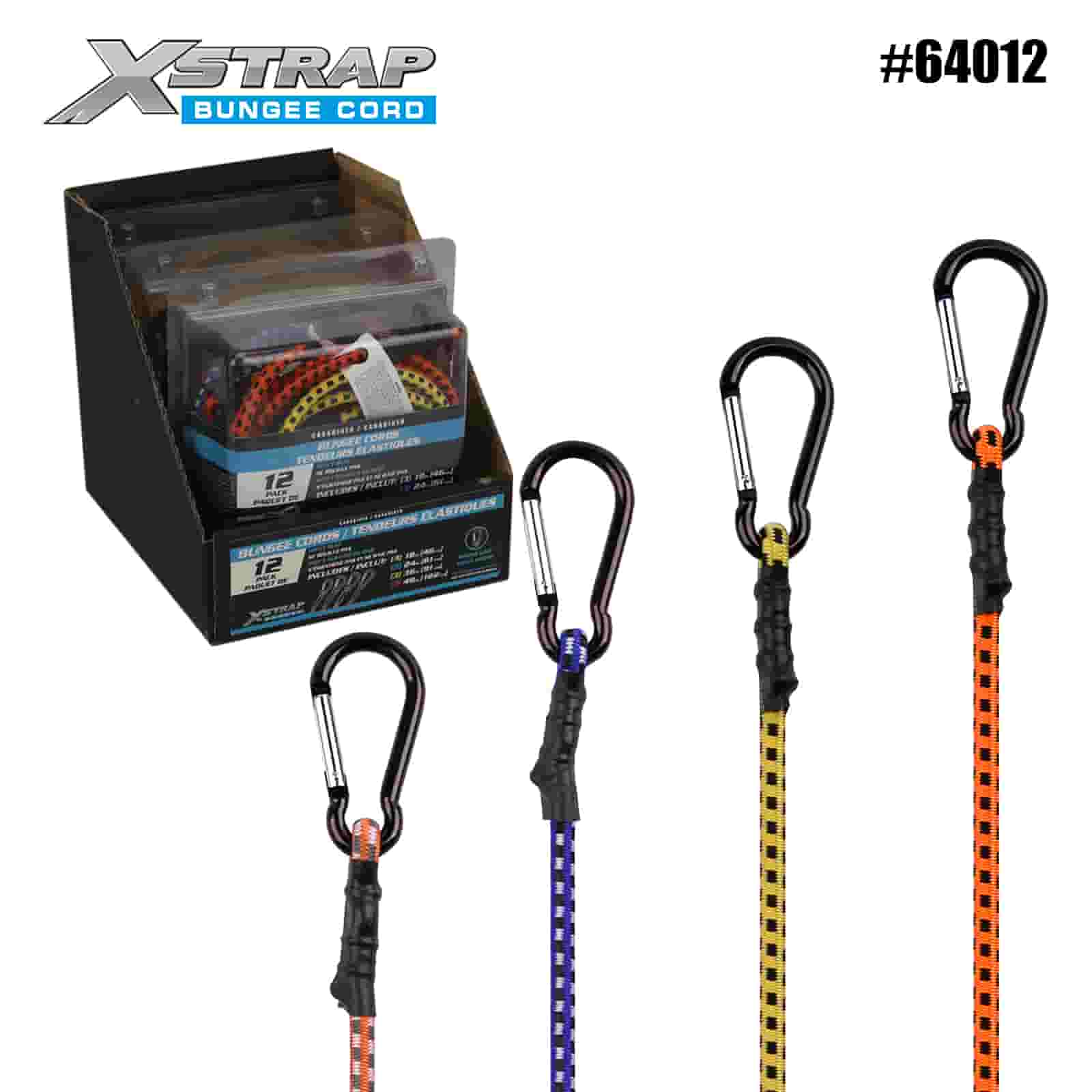 طناب های بانجی ایمن Xstrap 64012 12PK 8 میلی متر x 18 اینچ/24 اینچ /36 اینچ/ 48 اینچ 88-110 پوند SWL